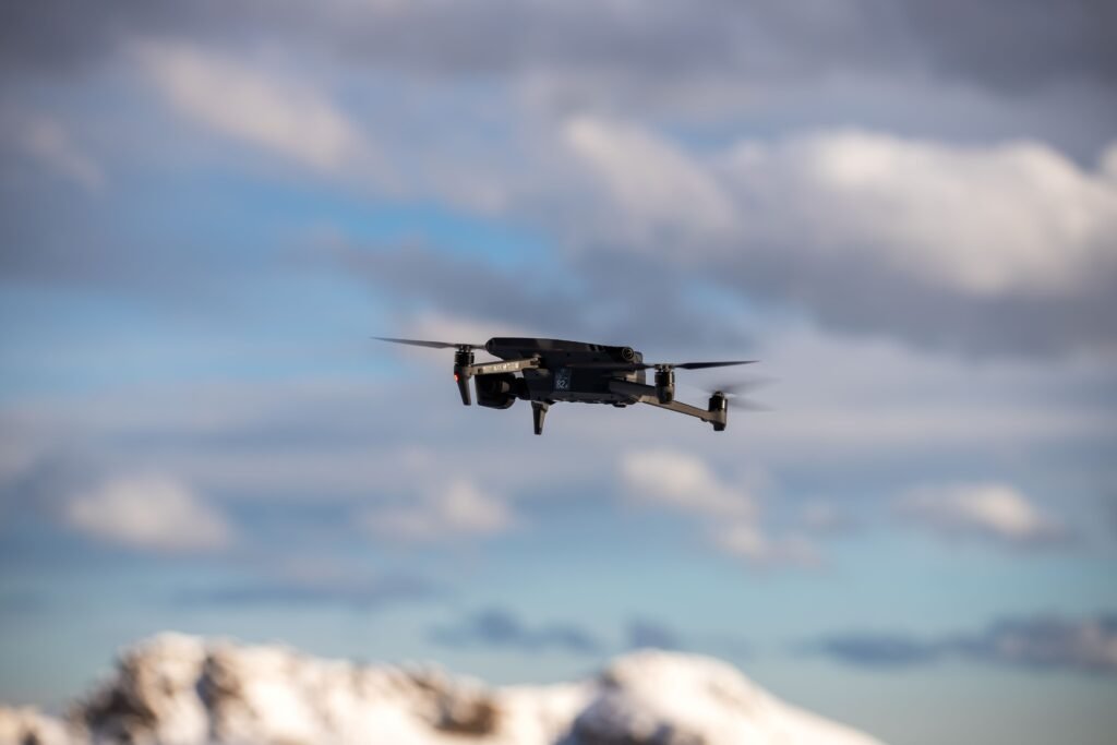drone winter sky
